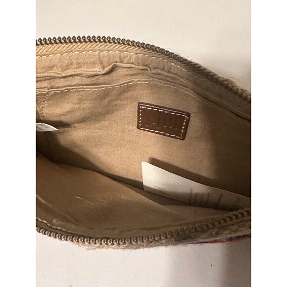 J. Jill Clutch Wristlet Pouch Raffia Striped with Tasseled Boho Resort Beach - Picture 3 of 8